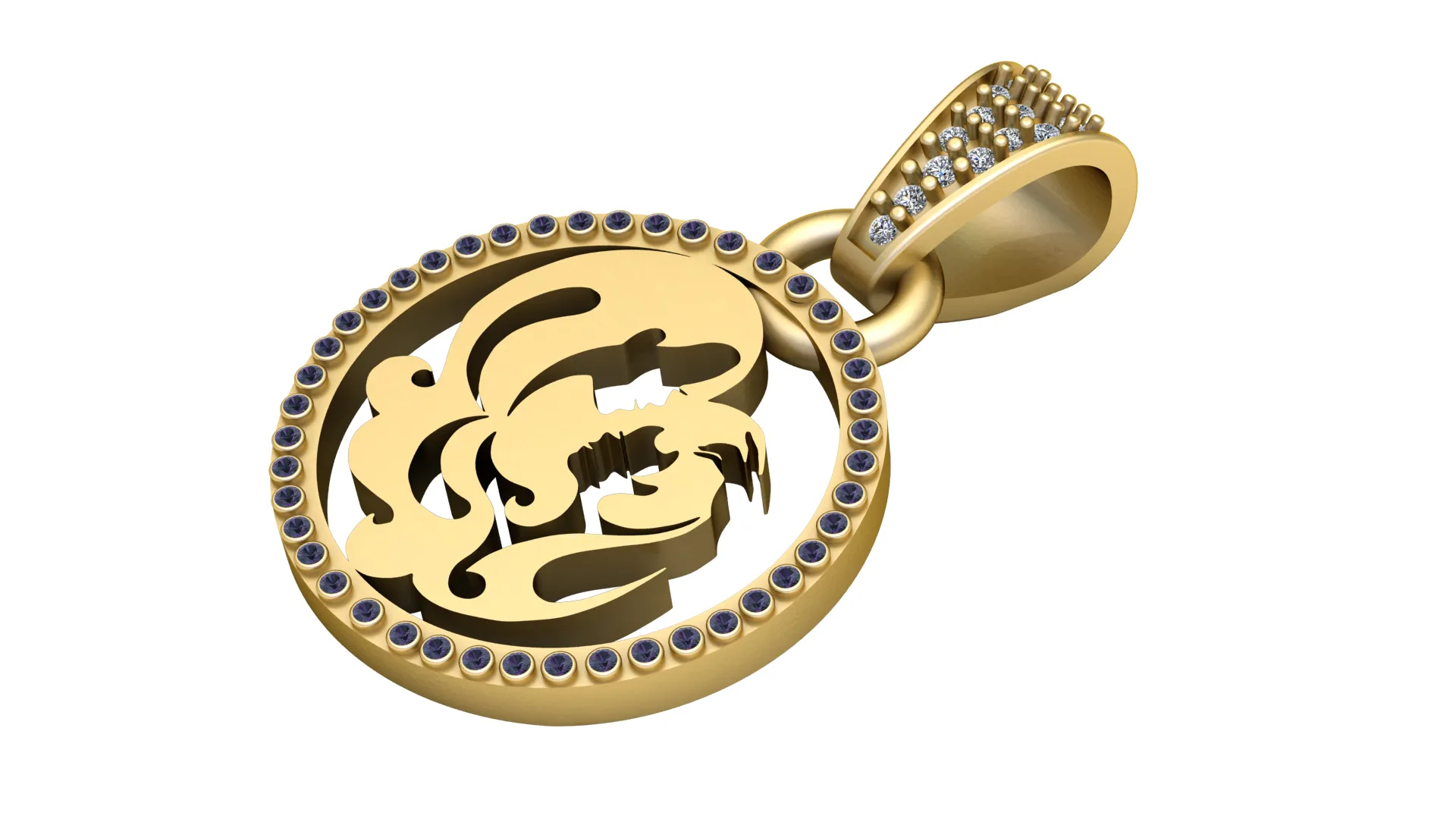 Ocean Wave Pendant 3D Model .c4d .max .obj .3ds .fbx .stl .blend 
