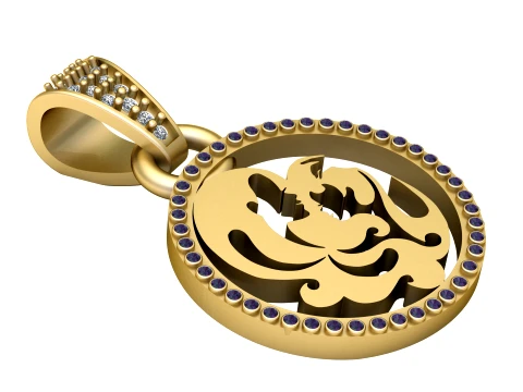 Ocean Wave Pendant 3D Model