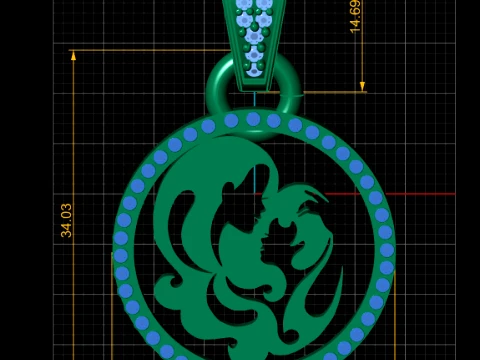 Ocean Wave Pendant 3D Model