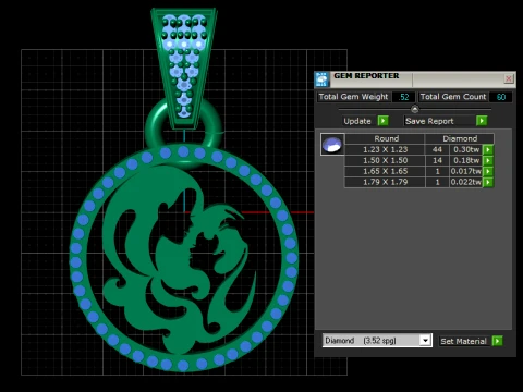 Ocean Wave Pendant 3D Model