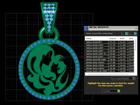 Ocean Wave Pendant 3D Model