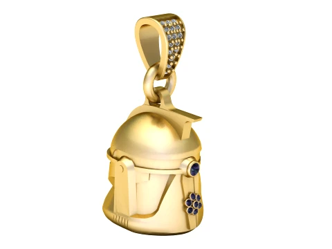 Warrior Helmet Pendant 3D Model