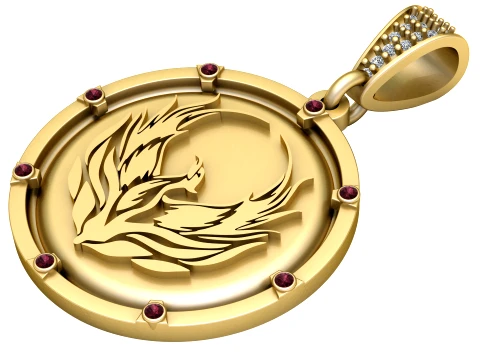Phoenix Bird Pendant 3D Model