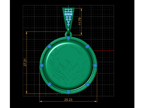 Phoenix Bird Pendant 3D Model