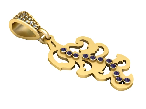 Ornamental Stone Pendant 3D Model