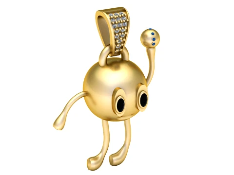 Cute Cartoon Character Pendant 3D Model