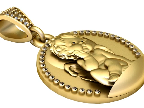Pendentif ange bébé endormi Modèle 3D