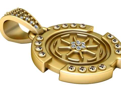 Celestial Wheel Pendant 3D Model