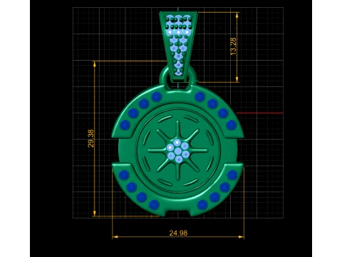 Celestial Wheel Pendant 3D Model