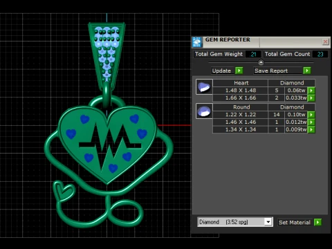 Heartbeat Heart Pendant 3D Model