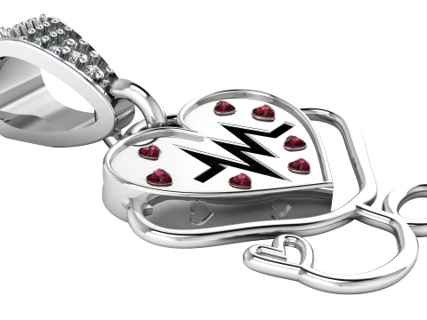 Heartbeat Heart Pendant 3D Model