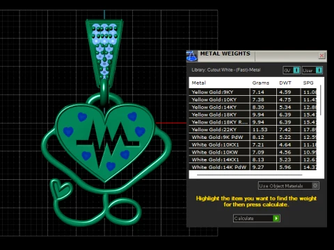 Heartbeat Heart Pendant 3D Model
