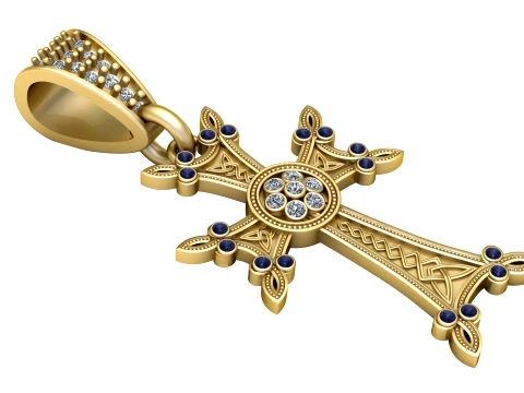 Celtic Cross Pendant 3D Model