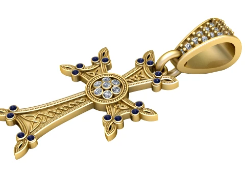 Celtic Cross Pendant 3D Model