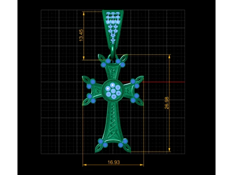 Celtic Cross Pendant 3D Model