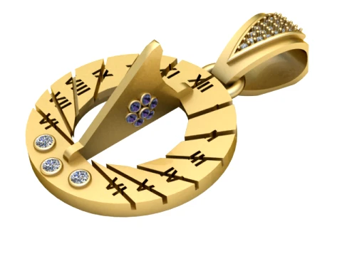 Celestial Sundial Pendant 3D Model