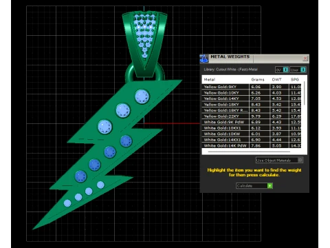 Double Lightning Bolt Pendant 3D Model