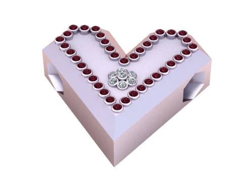 Ruby Heart Letter Pendant 3D Model