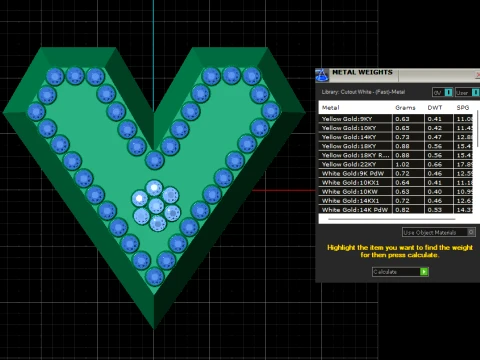 Ruby Heart Letter Pendant 3D Model