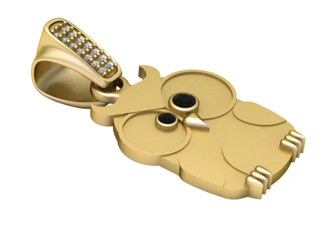 Cute Owl Character Pendant 3D Model .c4d .max .obj .3ds .fbx .stl .blend