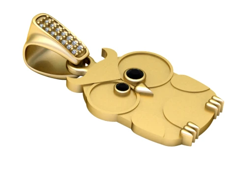 Cute Owl Character Pendant 3D Model