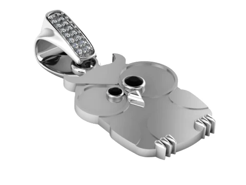 Cute Owl Character Pendant 3D Model