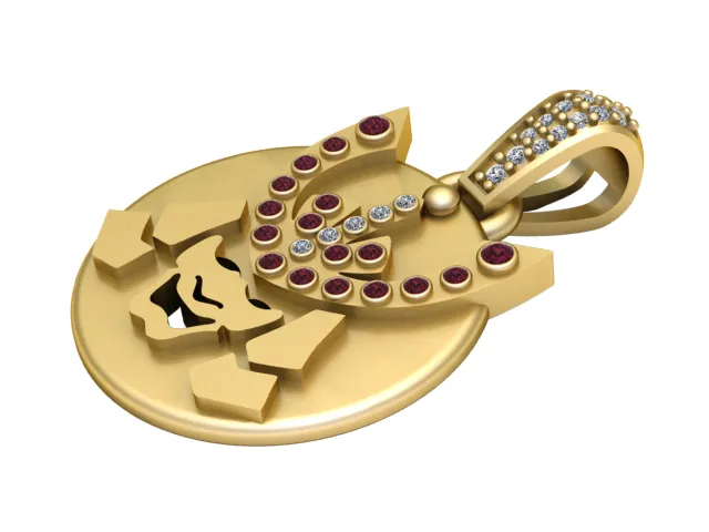 Butterfly Girl Medallion Pendant 3D Model .c4d .max .obj .3ds .fbx .stl .blend 