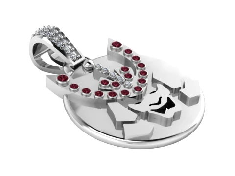 Butterfly Girl Medallion Pendant 3D Model
