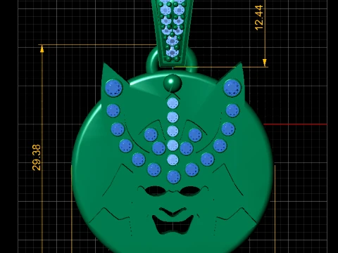 Butterfly Girl Medallion Pendant 3D Model
