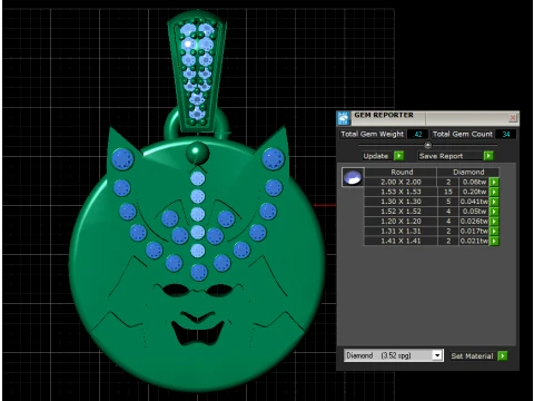 Butterfly Girl Medallion Pendant 3D Model