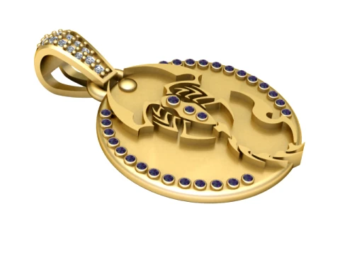 Pingente Medalh&atilde;o Escorpi&atilde;o M&iacute;stico Modelo 3D