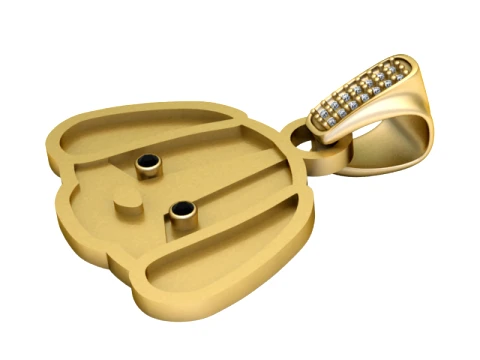 Minimal Monkey Face Pendant 3D Model
