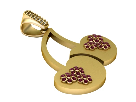 Ruby Cherry Pendant 3D Model