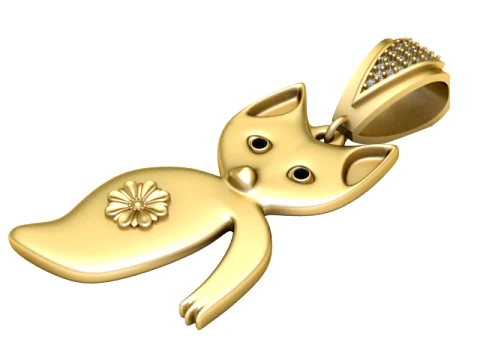 Pingente floral de raposa fofa Modelo 3D