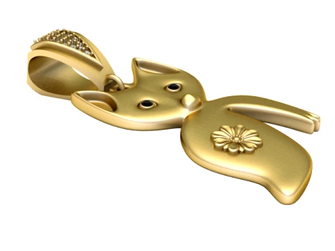 Cute Fox Floral Pendant 3D Model