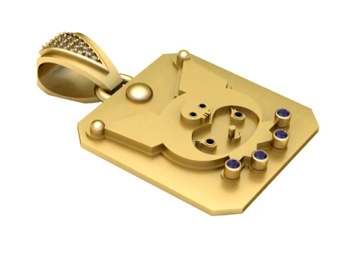 Lucky Cat House Pendant 3D Model