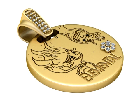 Pingente Medalh&atilde;o Caveira Demon&iacute;aca Modelo 3D