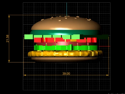 Low Poly Burger 3D Print Model