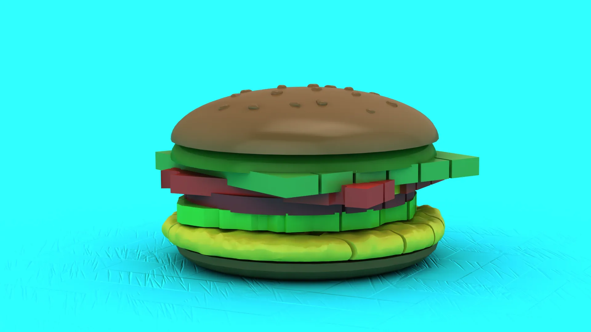 Low Poly Burger 3D Print Model .c4d .max .obj .3ds .fbx .stl .blend 