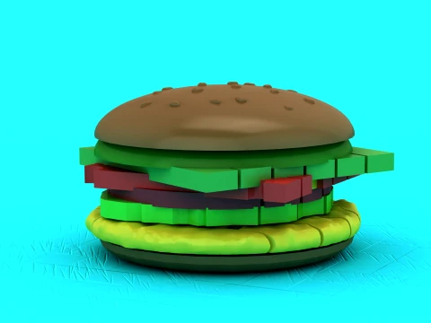 Low Poly Burger 3D Print Model