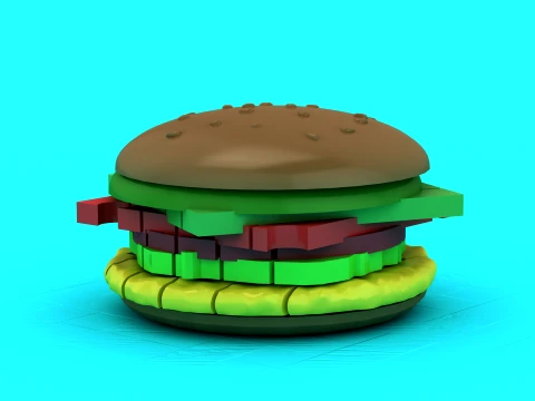 Low Poly Burger 3D Print Model