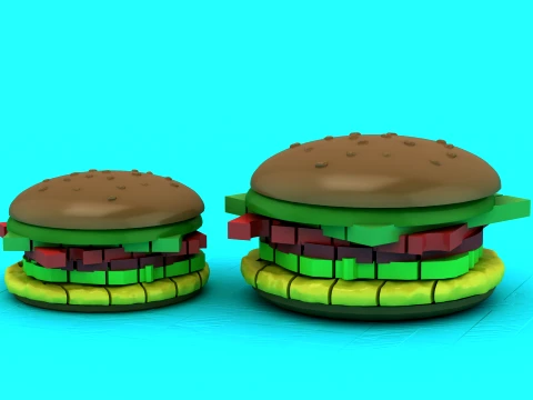 Low Poly Burger 3D Print Model