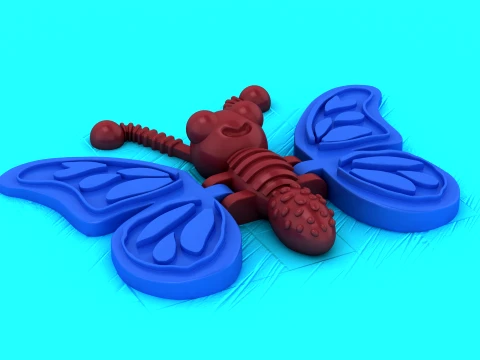 Sevimli Kelebek Oyuncak 3D Baskı Modeli