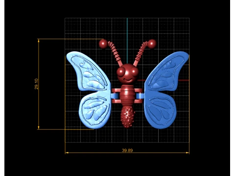Sevimli Kelebek Oyuncak 3D Baskı Modeli