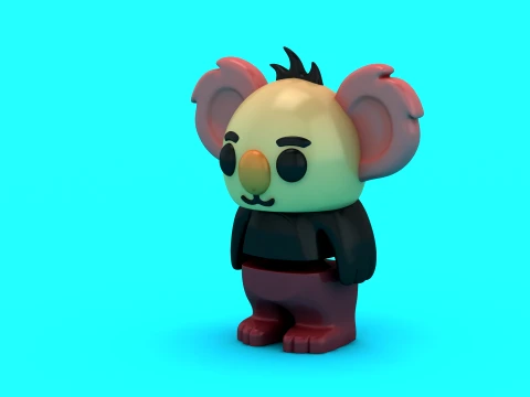 Cute Koala Figurine 3D Print Model