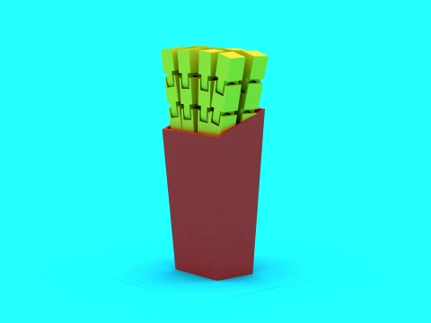 Low Poly French Fries 3D Print Model