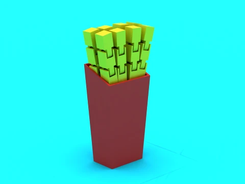 ローポリフライドポテト 3Dプリントモデル