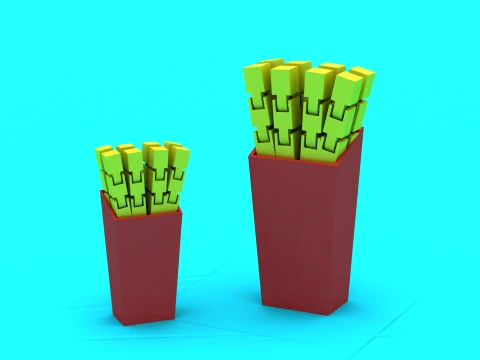 ローポリフライドポテト 3Dプリントモデル