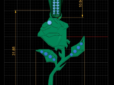 Z&uuml;mr&uuml;t G&uuml;l Kolye 3D Model