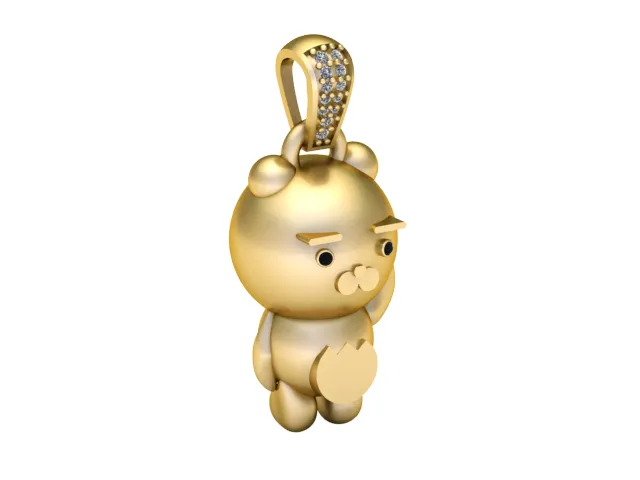 Cute Bear Character Pendant 3D Model .c4d .max .obj .3ds .fbx .stl .blend